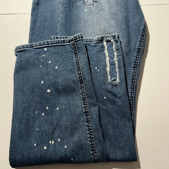 Blue ripped jeans paint splatter - Picture 3 of 6